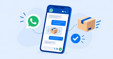 Post-purchase WhatsApp automations for ecommerce, illustrated in TITANPush brand colors