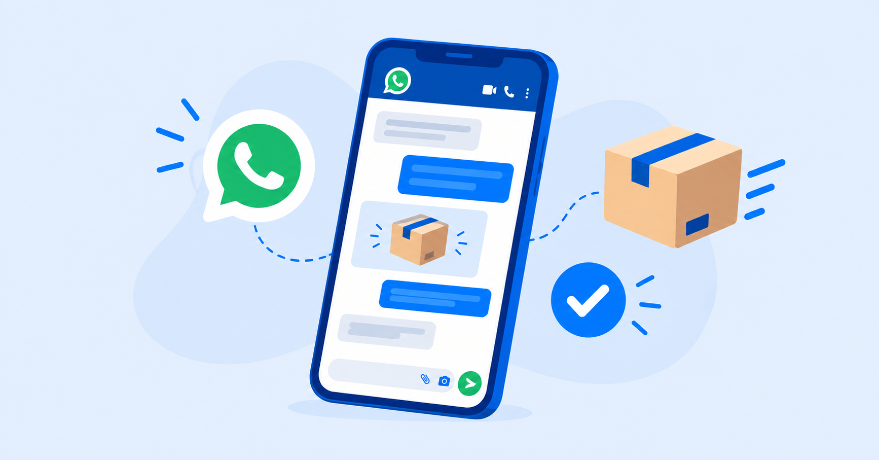Automatizaciones post-compra por WhatsApp para ecommerce, con los colores de marca de TITANPush.